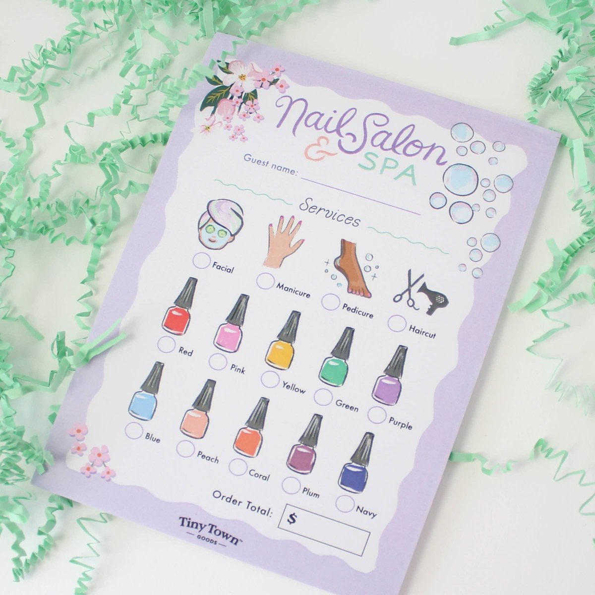 Tiny Town™ Play Notepad - Nail Salon & Spa - Inklings Paperie Toy sold by Rosebud & Jo