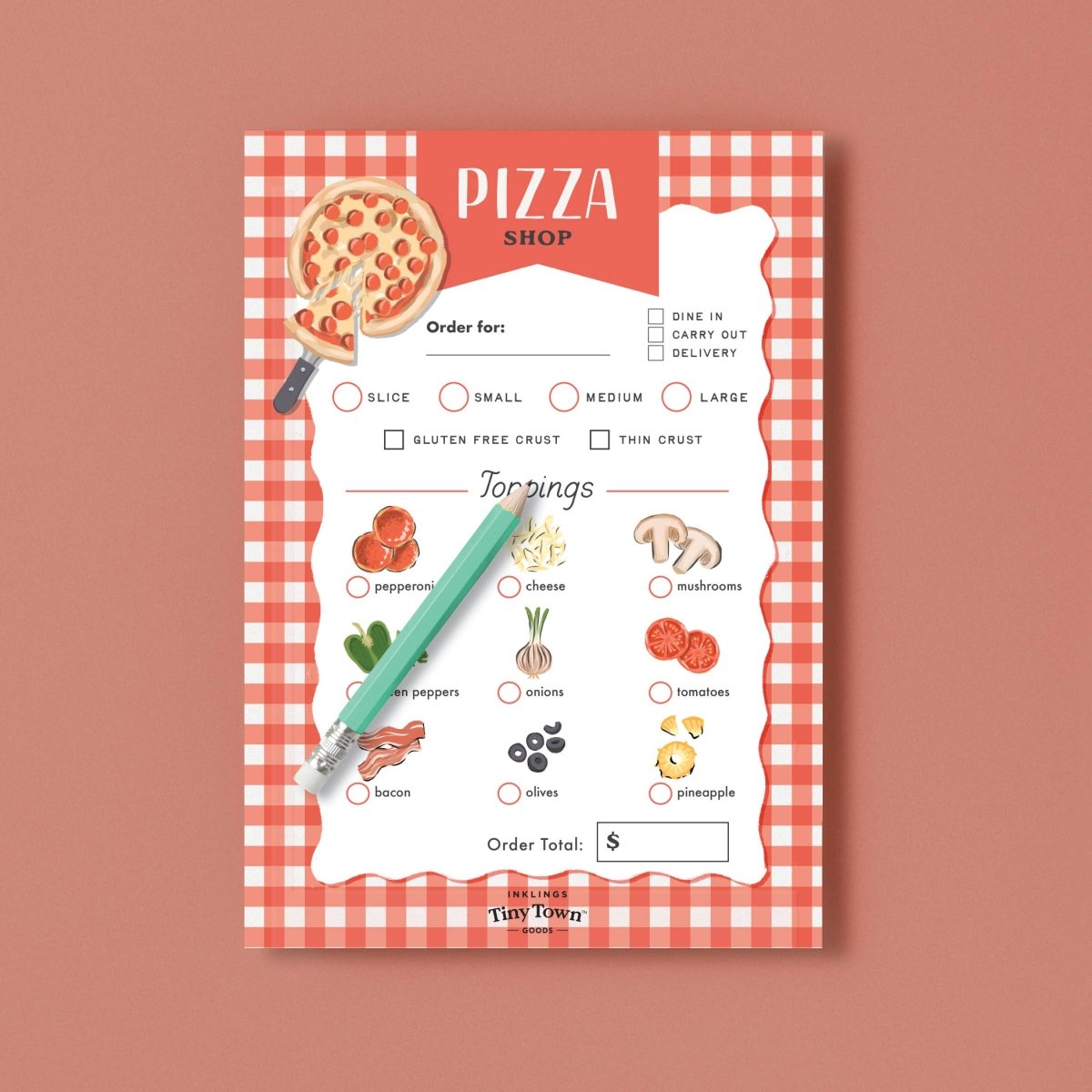 Tiny Town™ Play Notepad - Pizza Shop - Inklings Paperie Toy sold by Rosebud & Jo