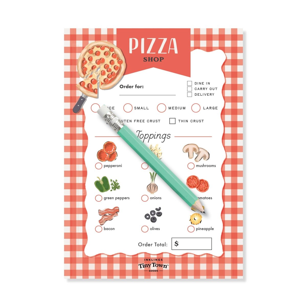 Tiny Town™ Play Notepad - Pizza Shop - Inklings Paperie Toy sold by Rosebud & Jo