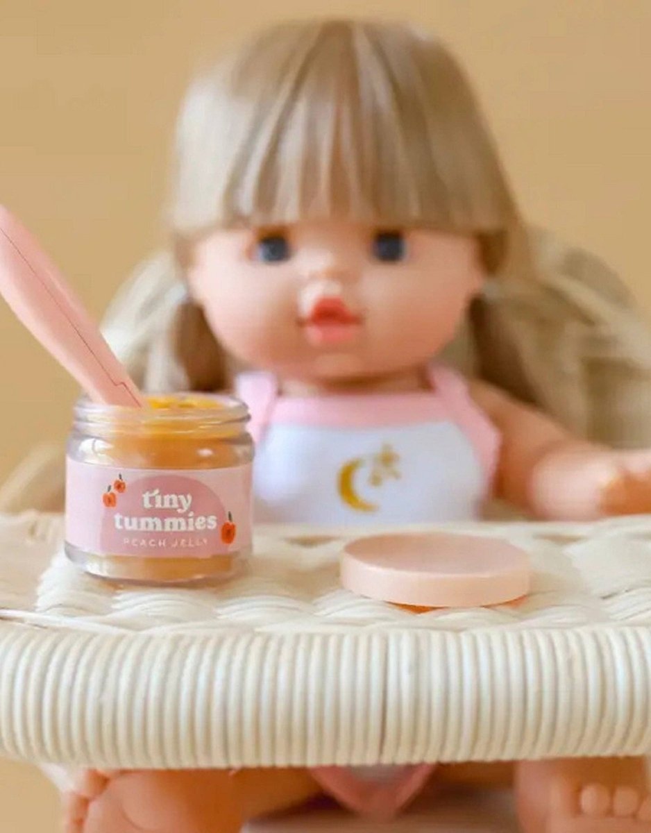 Tiny Tummies Strawberry Custard Doll Jar & Spoon Set - Tiny Harlow - North America Toys sold by Rosebud & Jo