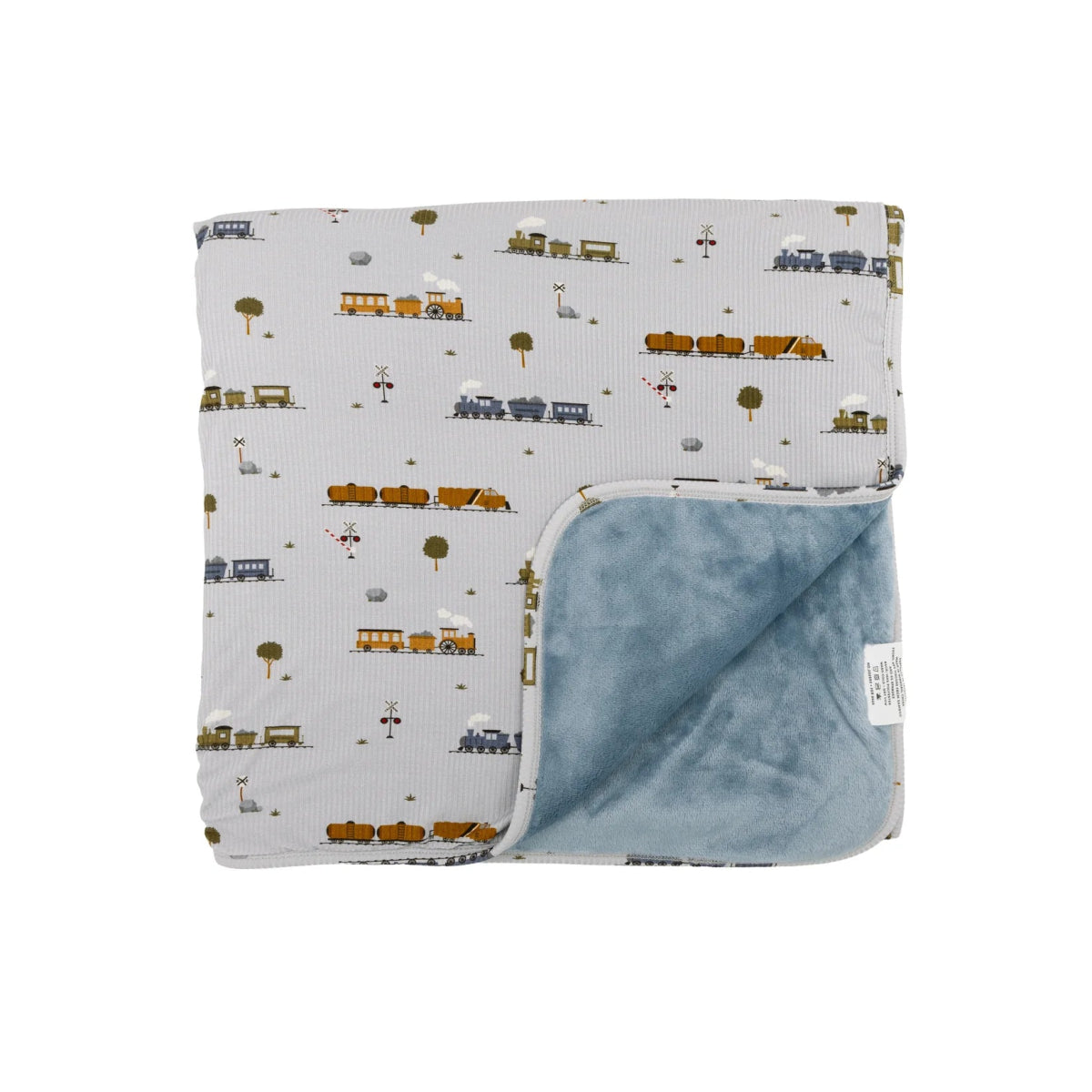 Trains Small Ribbed Toddler Blanket - Brave Little Ones Blanket sold by Rosebud & Jo