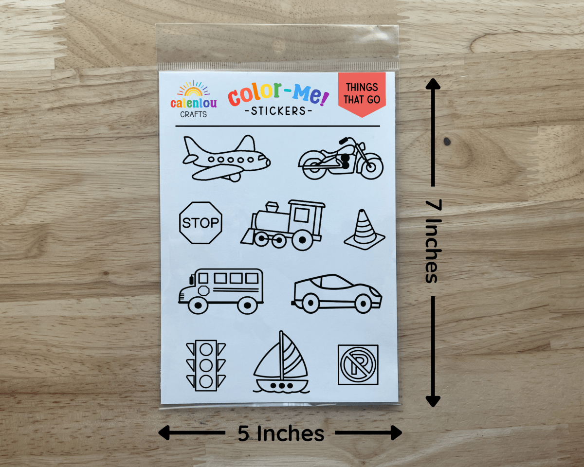 Transportation Color Your Own Stickers - Calenlou Crafts Stickers sold by Rosebud & Jo