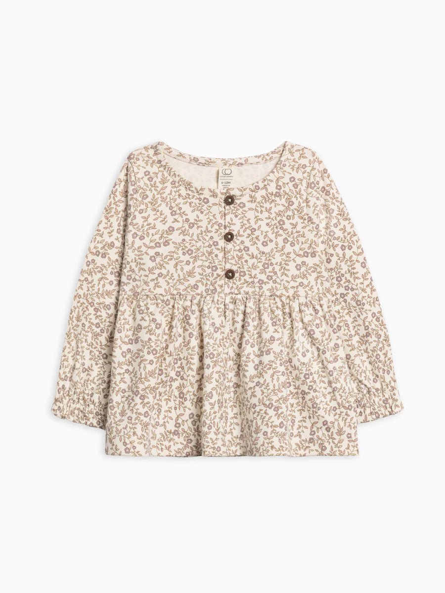 Trudy Button Long Sleeve Top - Colored Organics Baby & Toddler Clothing sold by Rosebud & Jo