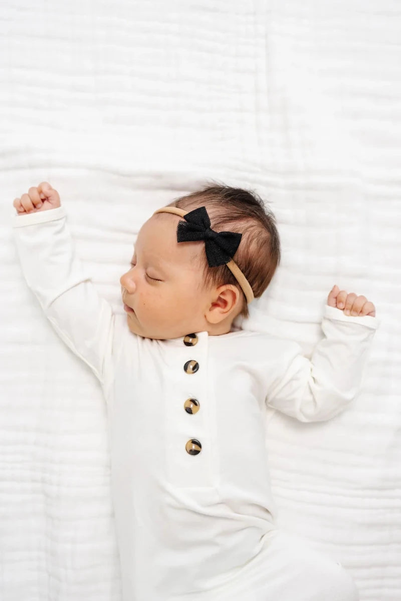 Tulle Bow Headband - Black Dot - Lou Lou & Company Hair Accessories sold by Rosebud & Jo