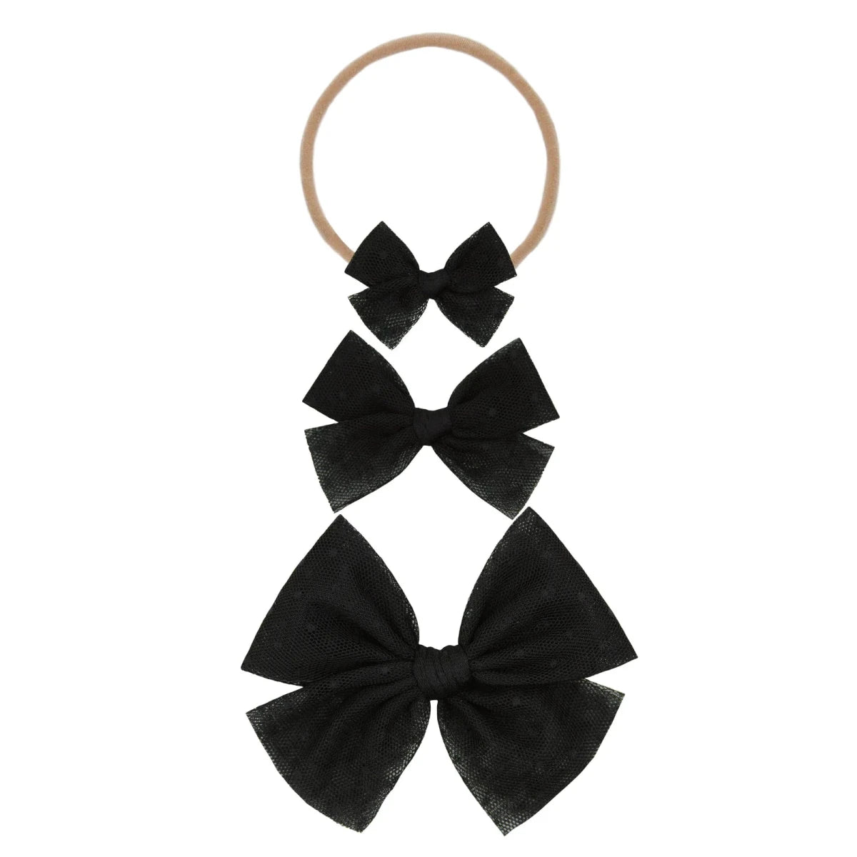 Tulle Bow Headband - Black Dot - Lou Lou & Company Hair Accessories sold by Rosebud & Jo