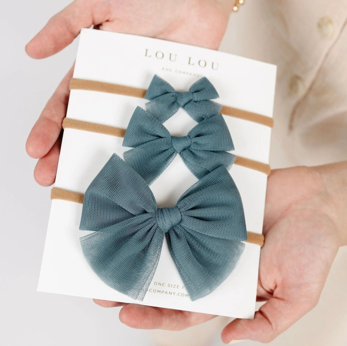 Tulle Bow Headband - Ocean - Lou Lou & Company Hair Accessory sold by Rosebud & Jo