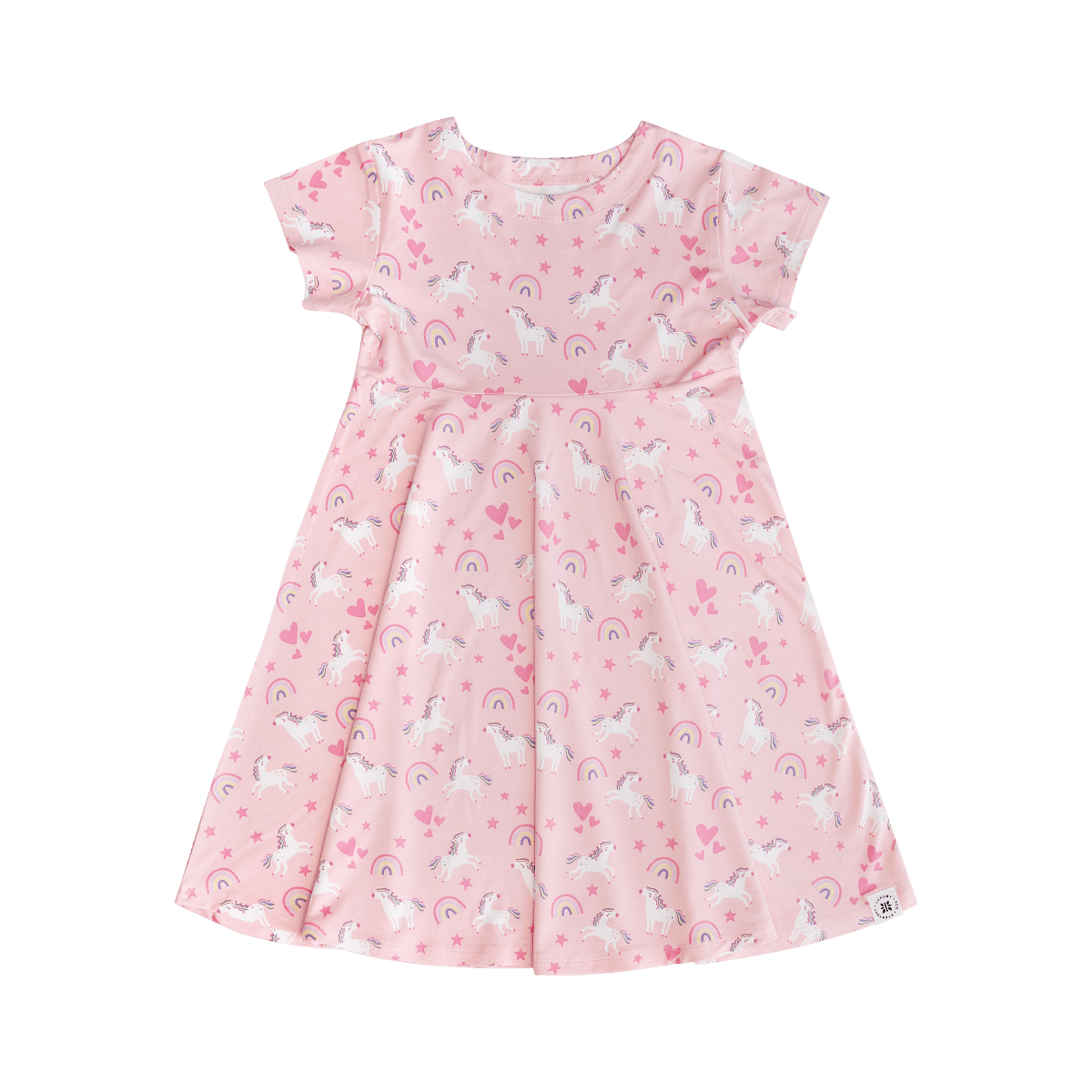 Unicorn Cap Sleeve Swirly Girl Dress - Sweet Bamboo Dresses sold by Rosebud & Jo