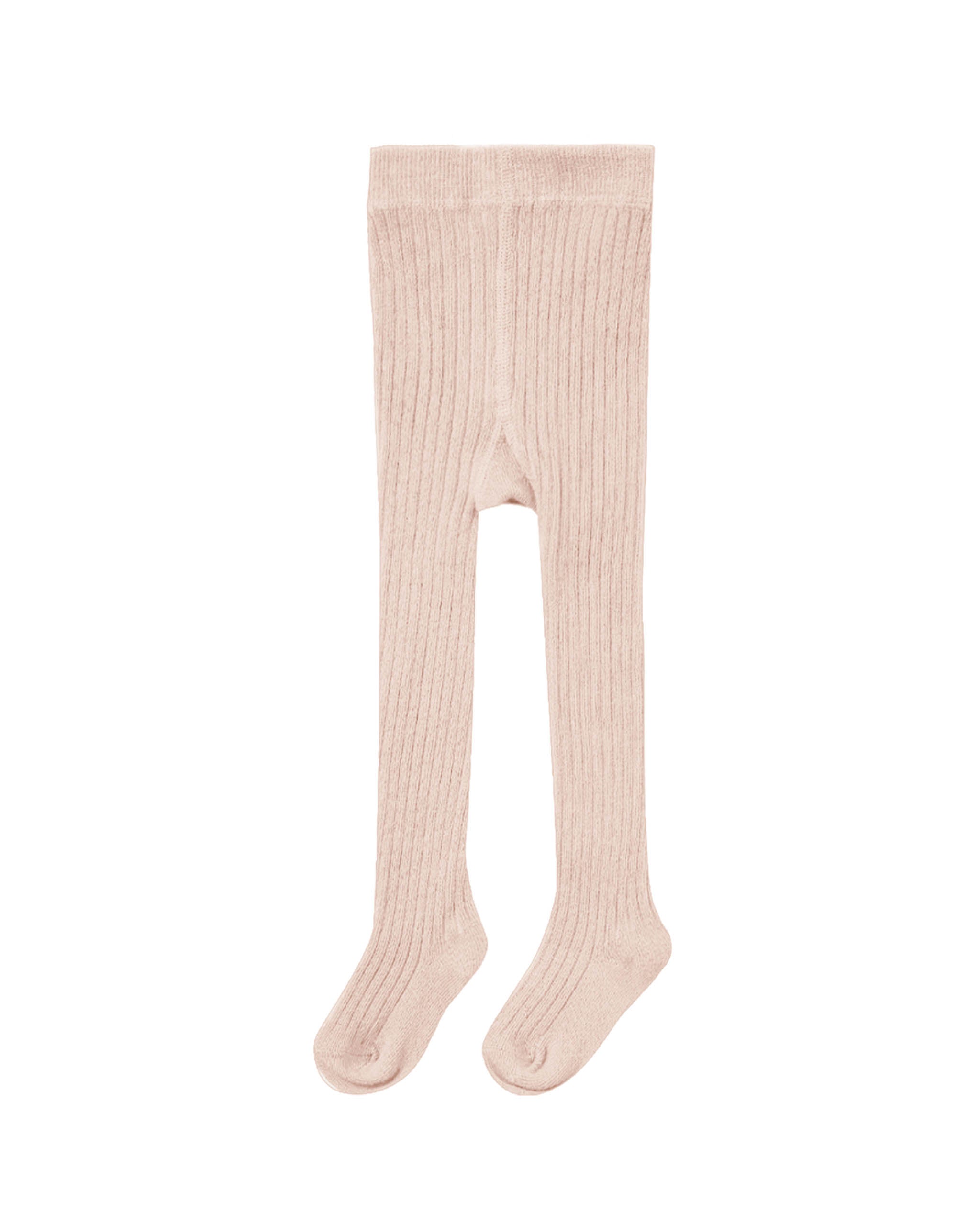 Pair of light pink tights on a white background
