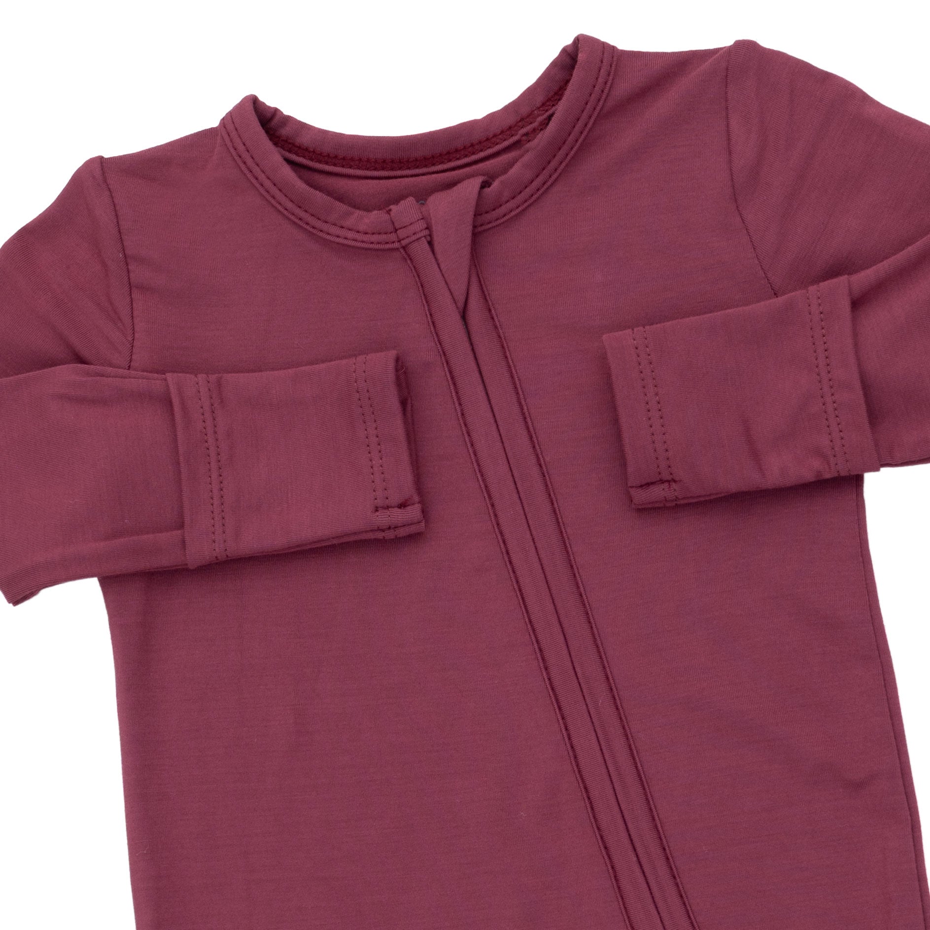 Solid Oxblood Red - 2 Way Zipper Footie