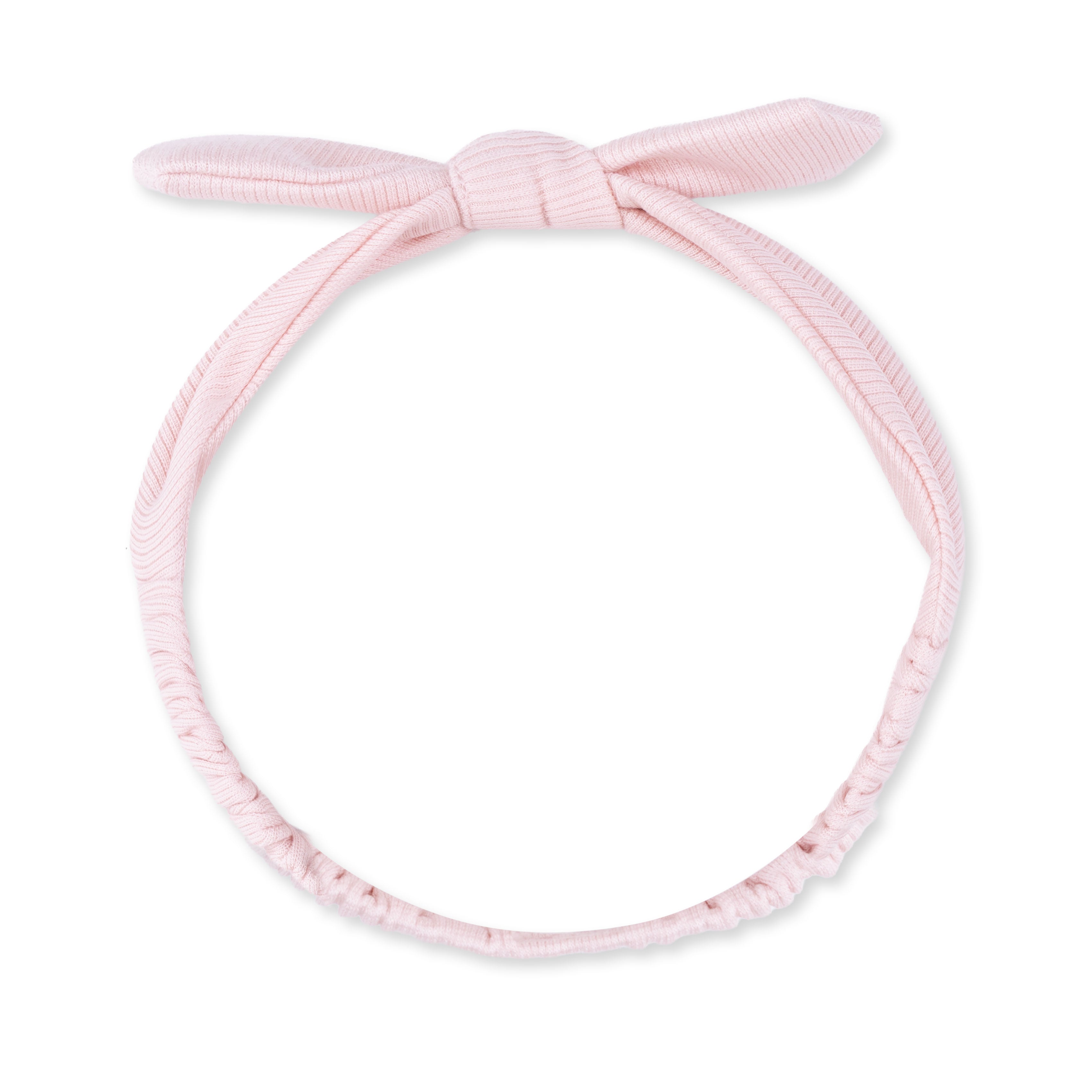 Solid Veiled Pink Rib - Knot Headband