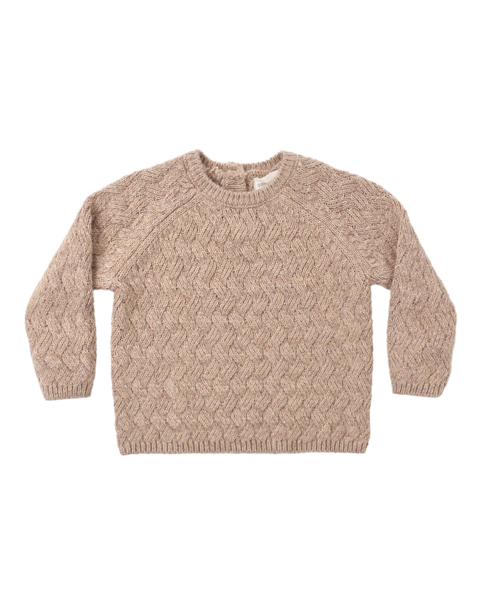 Beige knitted sweater on a white background