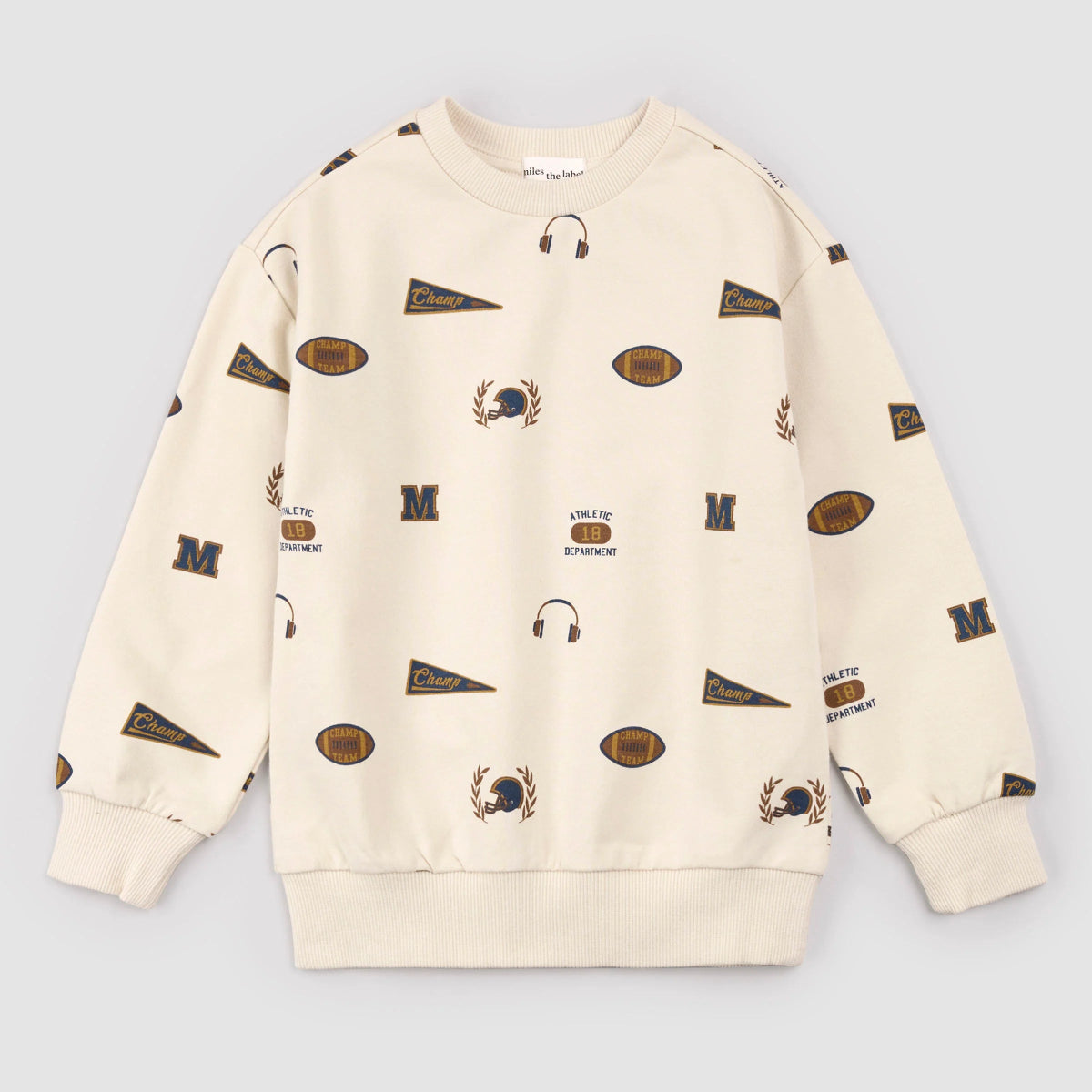 Varsity Print on Birch Sweatshirt - miles the label Baby & Toddler Clothing sold by Rosebud & Jo