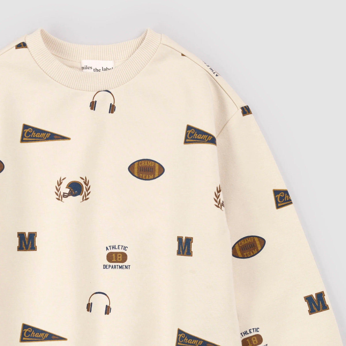 Varsity Print on Birch Sweatshirt - miles the label Baby & Toddler Clothing sold by Rosebud & Jo