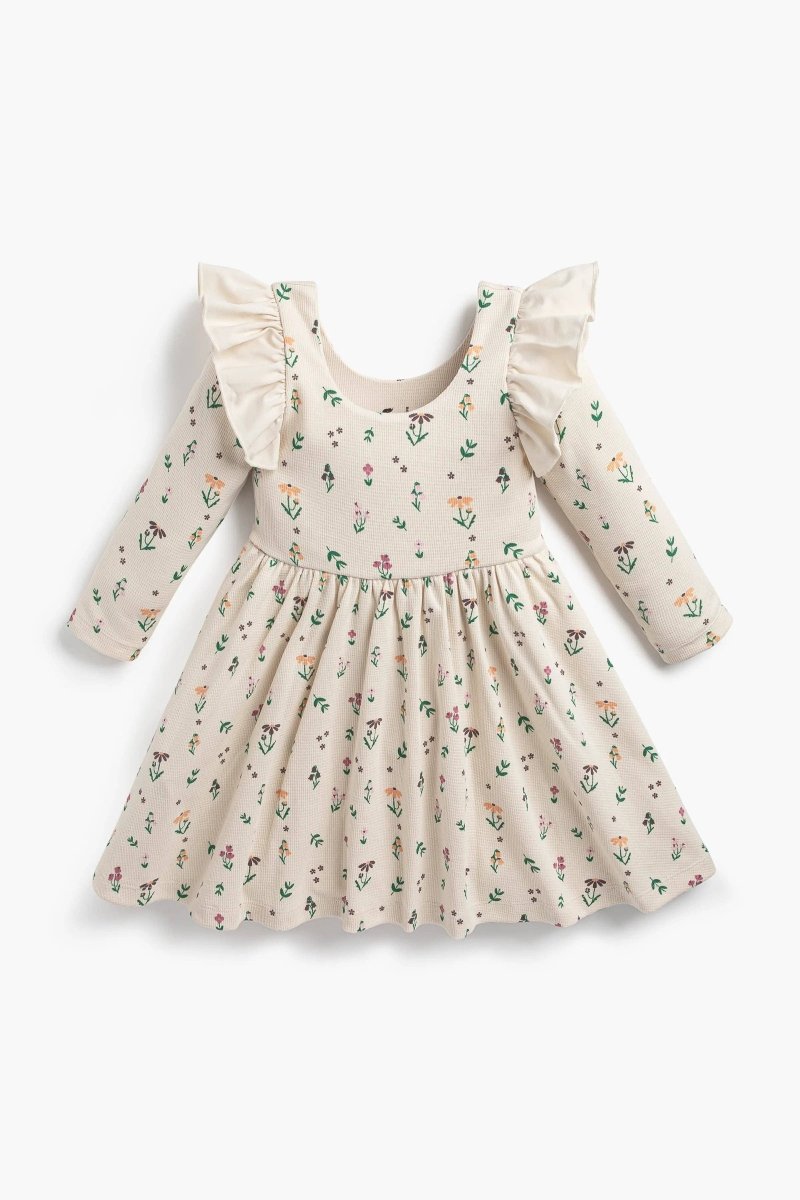 Waffle Dress in Fall Flowers - Monica + Andy Baby & Toddler Clothing sold by Rosebud & Jo