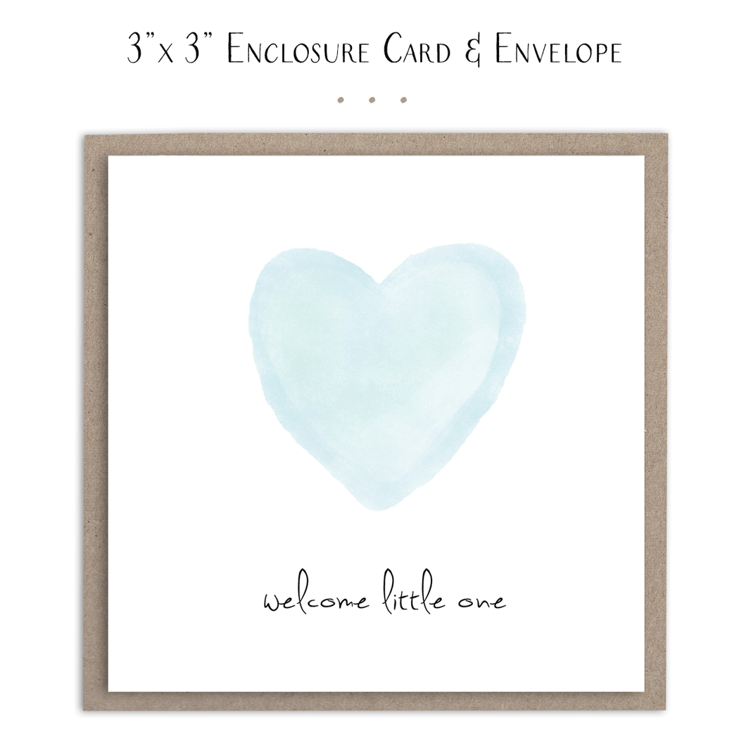 Welcome Little One Blue Mini Card - Susan Case Designs Card sold by Rosebud & Jo