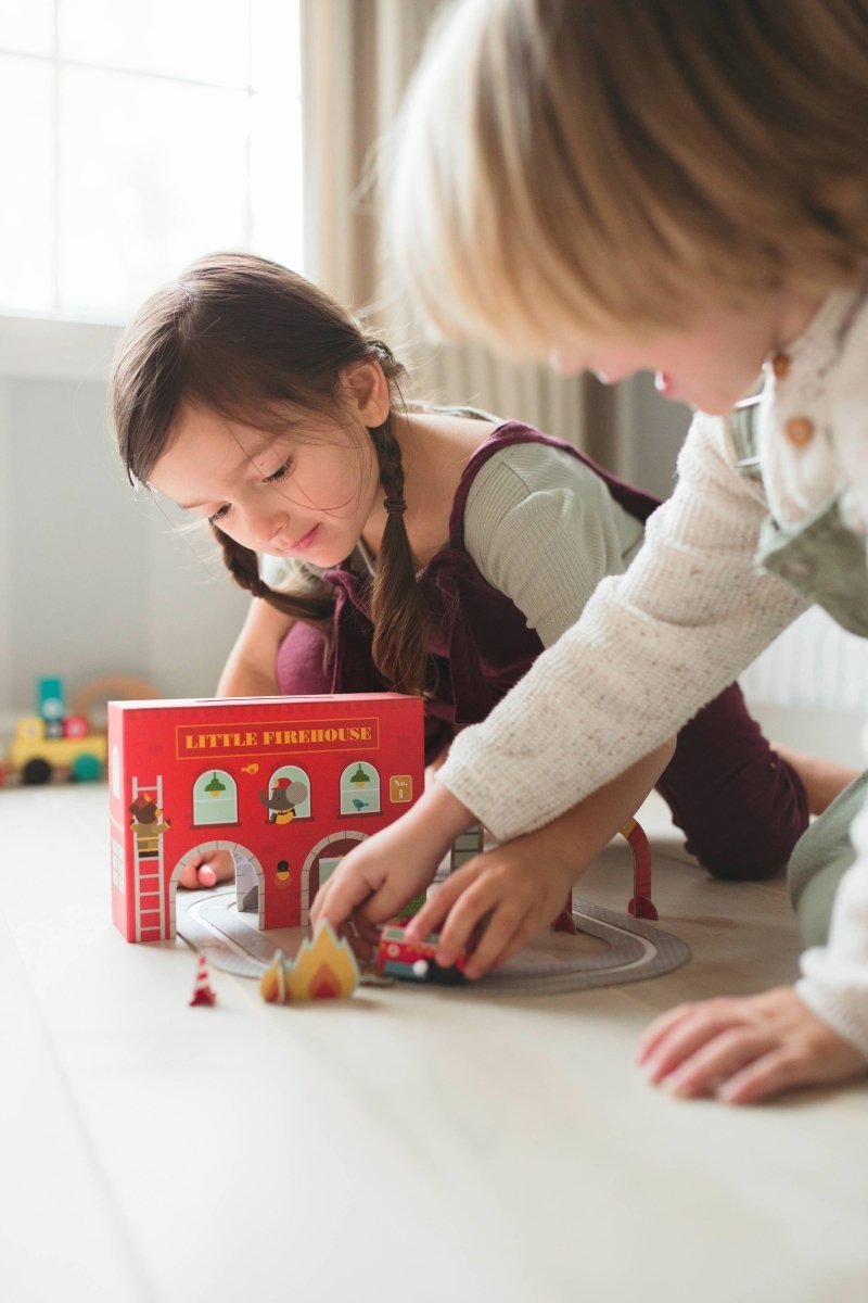 Wind Up & Go Fire Station Play Set - Chronicle Books Toys sold by Rosebud & Jo