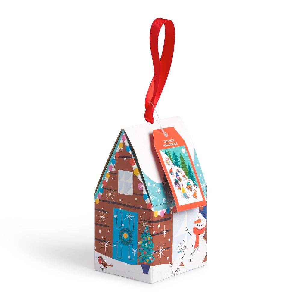 Winter Sledding 130pc Puzzle Ornament - Chronicle Books Puzzle sold by Rosebud & Jo