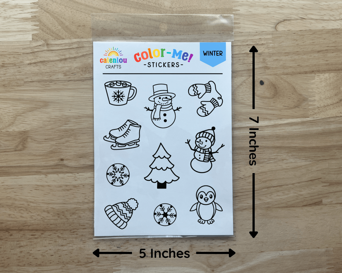 Winter Theme Color Your Own Stickers - Calenlou Crafts Stickers sold by Rosebud & Jo