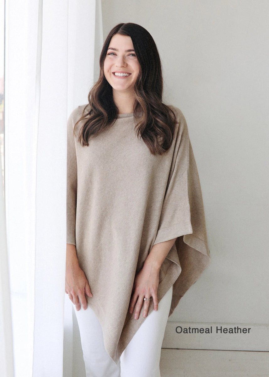 Women’s Eco - Chic Poncho Sweater Knit Pullover - Viverano Women's Clothing sold by Rosebud & Jo