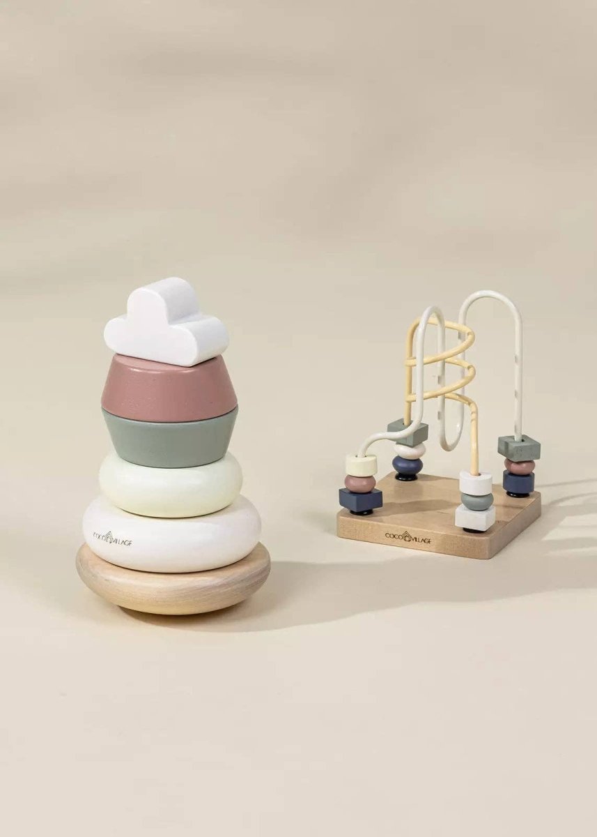 Wooden Baby Toy Gifting Set Stacking Rings & Bead Maze - Coco Village Toys sold by Rosebud & Jo