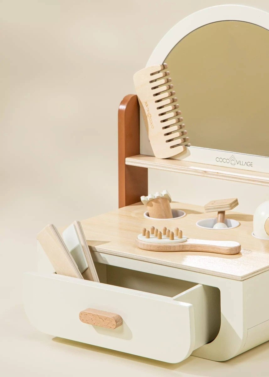 Wooden Beauty Station Playset and Accessories - Coco Village Toys sold by Rosebud & Jo