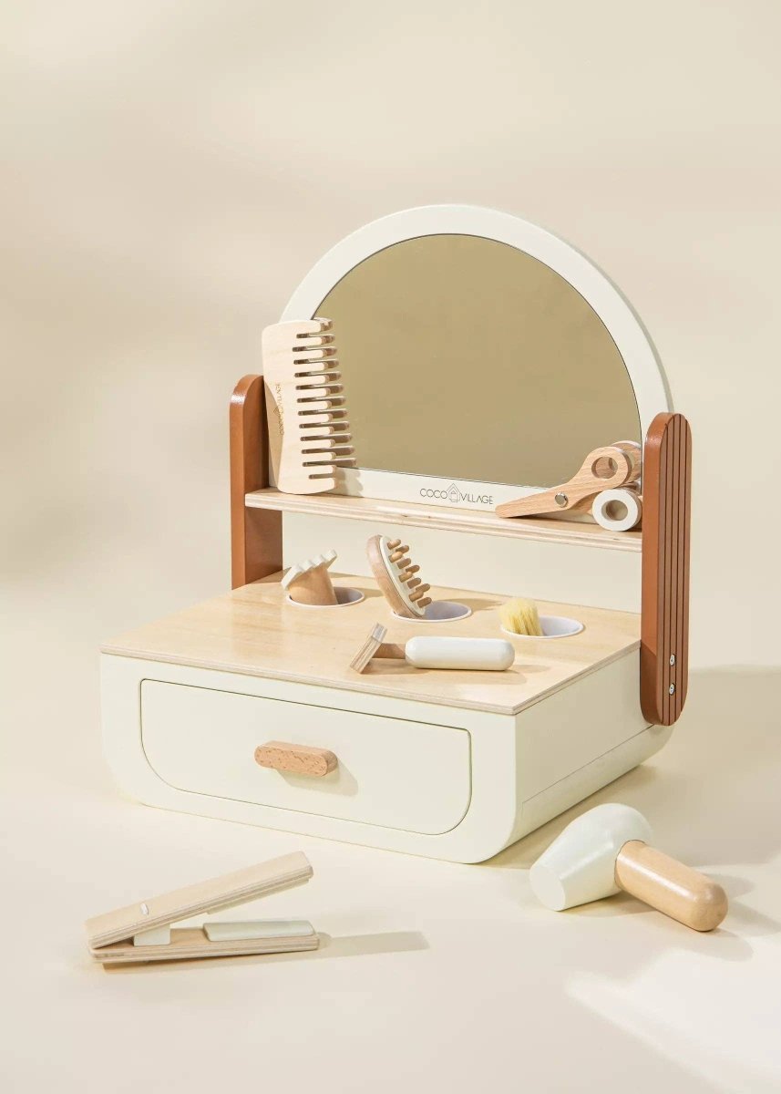 Wooden Beauty Station Playset and Accessories - Coco Village Toys sold by Rosebud & Jo