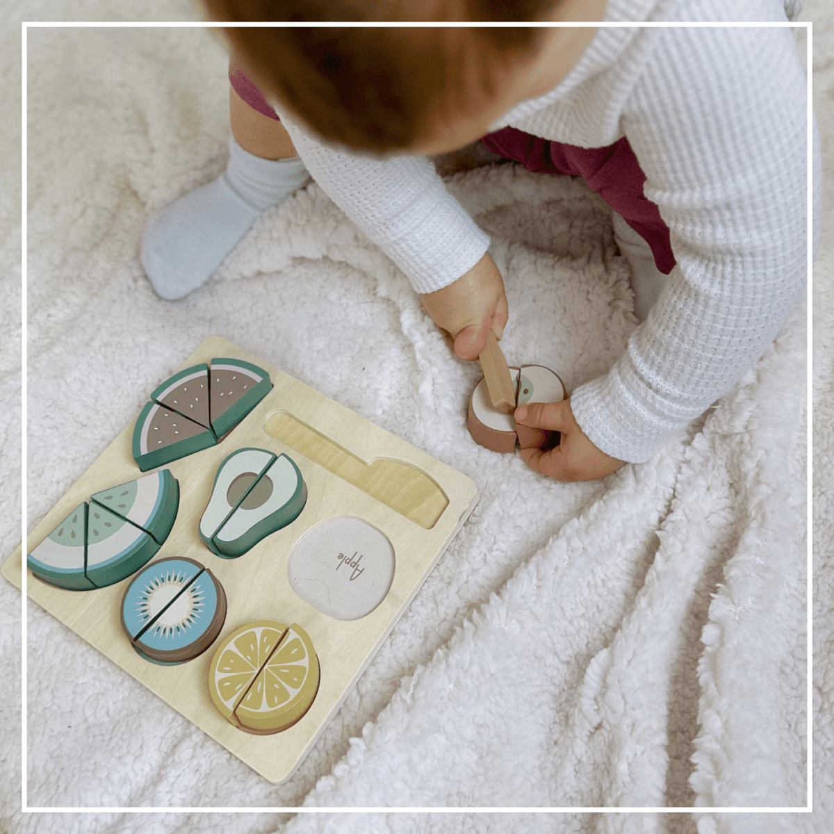 Wooden Fruit Cutting Puzzle - Velcro Play Food Set Ages 18m+ - OmaOmaOma! Toy sold by Rosebud & Jo