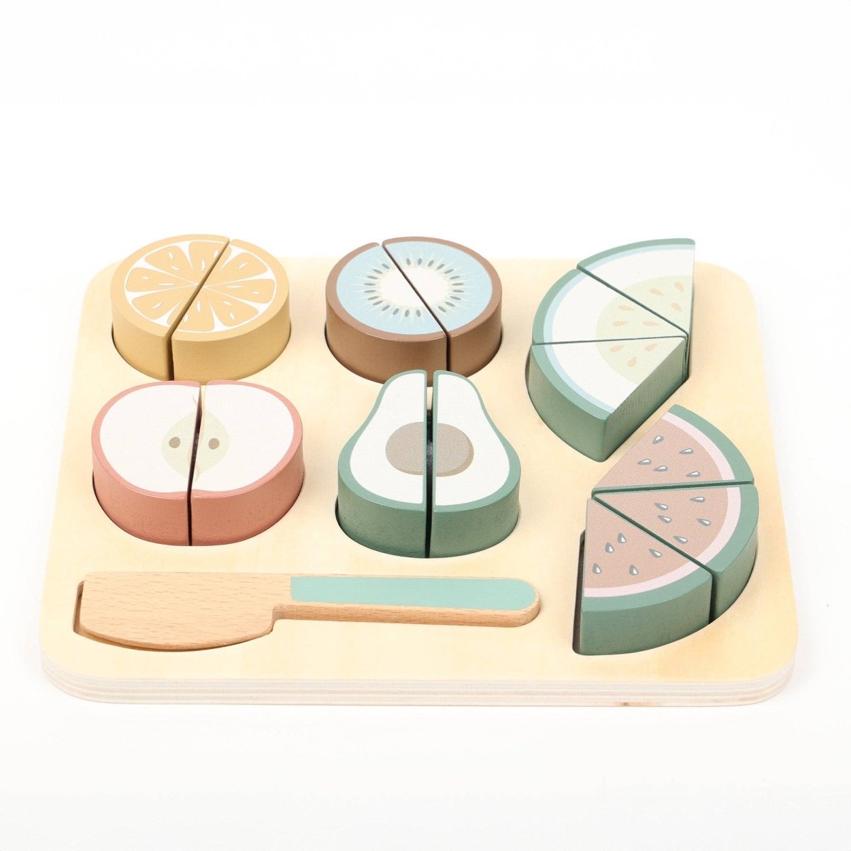 Wooden Fruit Cutting Puzzle - Velcro Play Food Set Ages 18m+ - OmaOmaOma! Toy sold by Rosebud & Jo