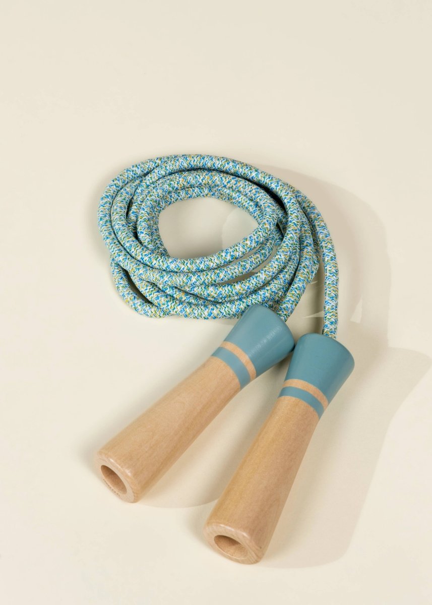 Wooden Handle Skipping Rope – Ocean Twist - Coco Village Toys sold by Rosebud & Jo