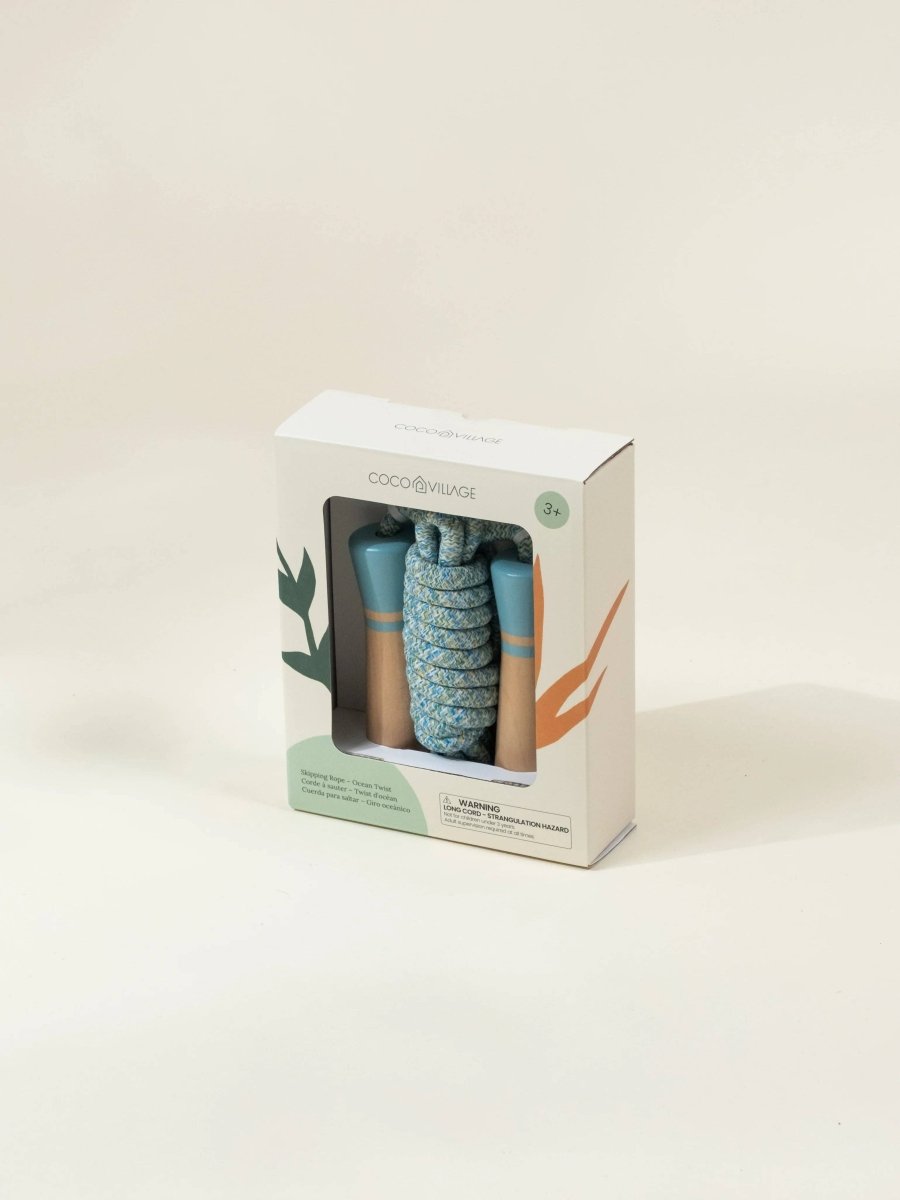 Wooden Handle Skipping Rope – Ocean Twist - Coco Village Toys sold by Rosebud & Jo