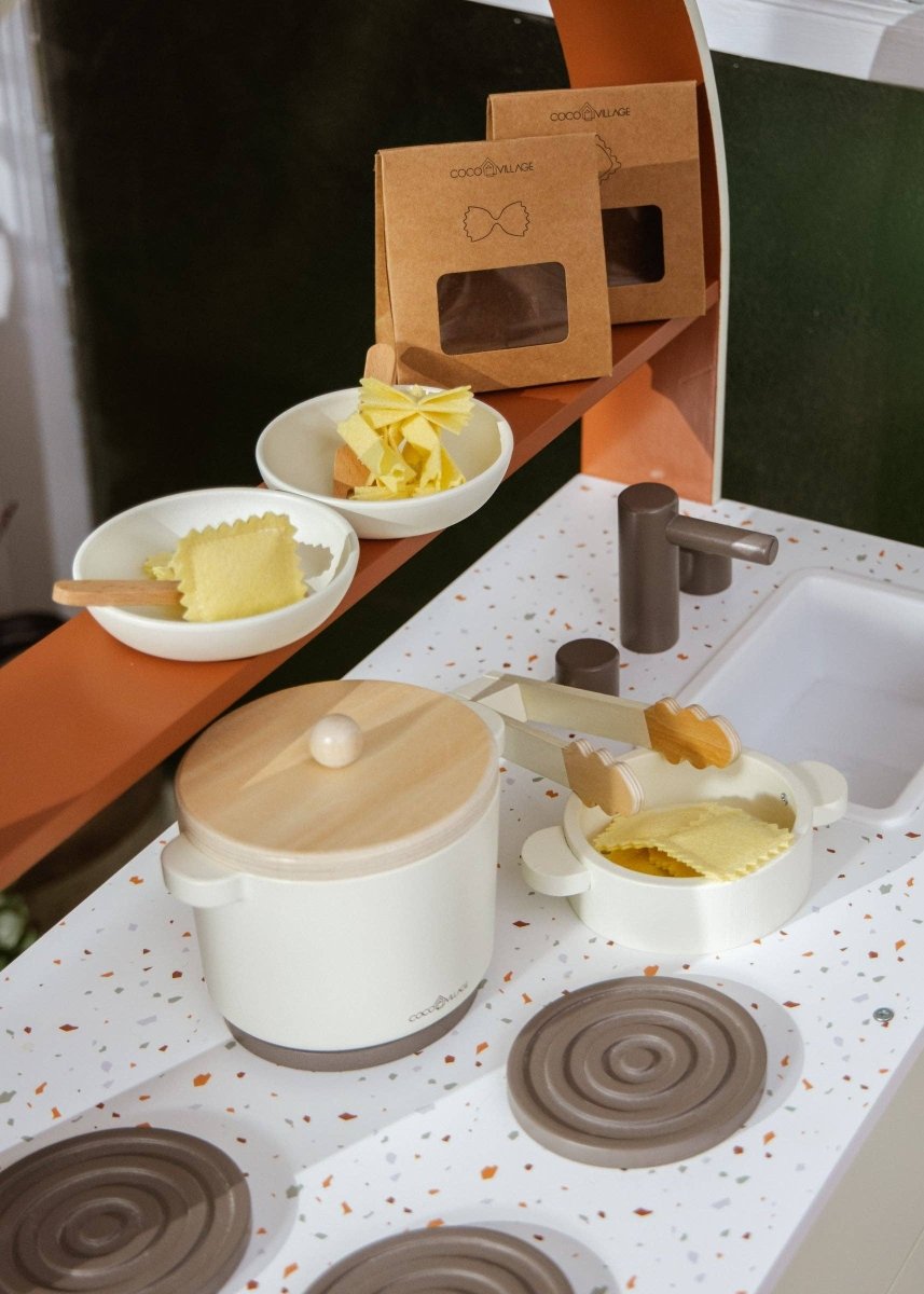 Wooden Pasta Playset - Coco Village Toys sold by Rosebud & Jo