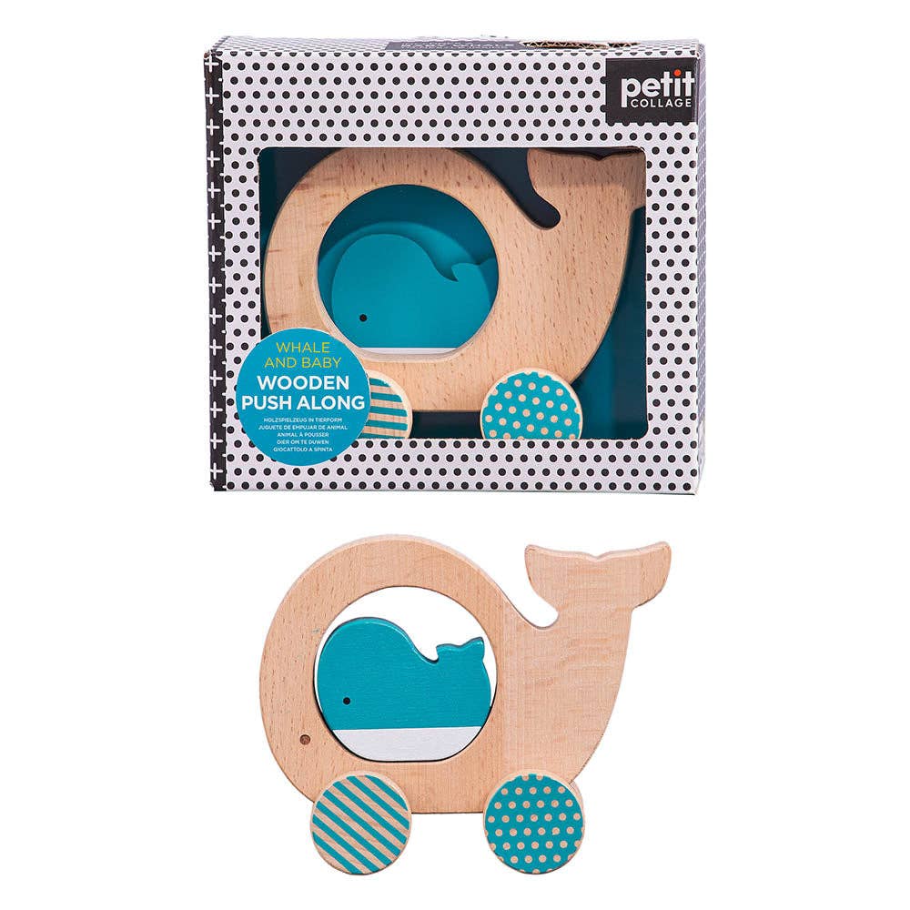 Wooden Push Along Whale Toy - Chronicle Books Toys sold by Rosebud & Jo