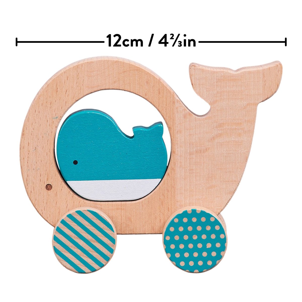Wooden Push Along Whale Toy - Chronicle Books Toys sold by Rosebud & Jo