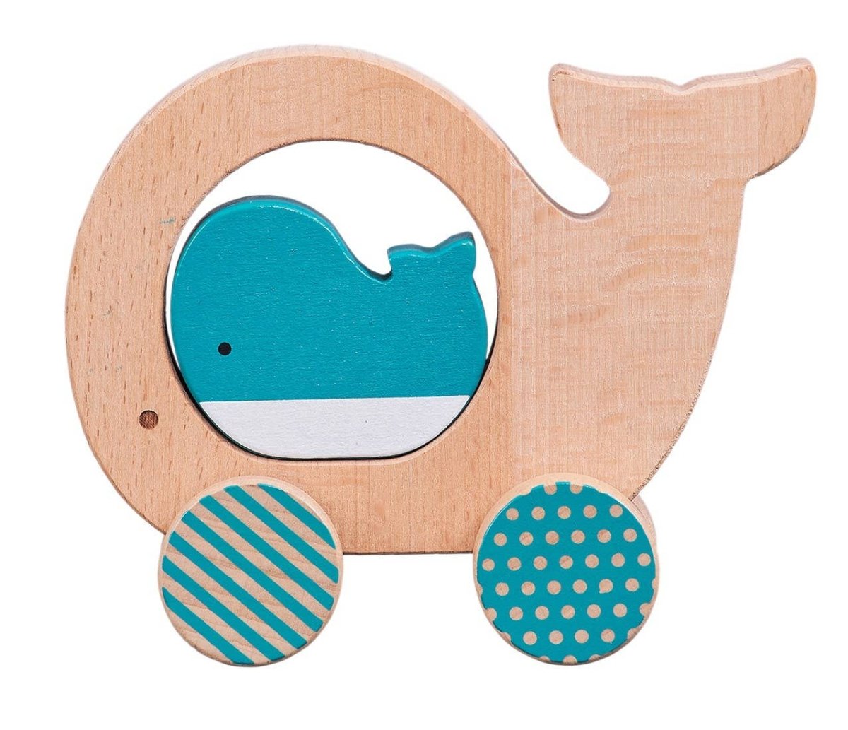 Wooden Push Along Whale Toy - Chronicle Books Toys sold by Rosebud & Jo