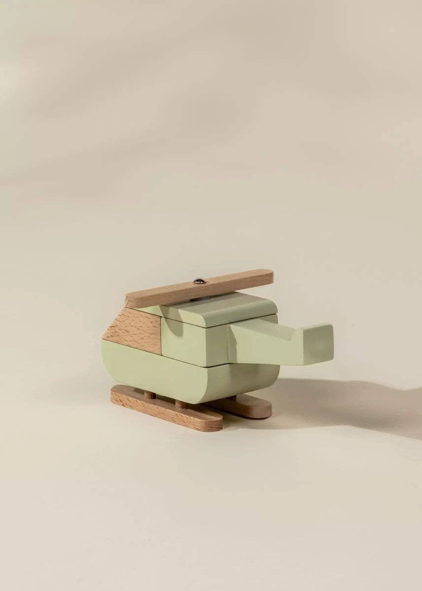 Wooden Vehicle - Helicopter - Coco Village Toys sold by Rosebud & Jo