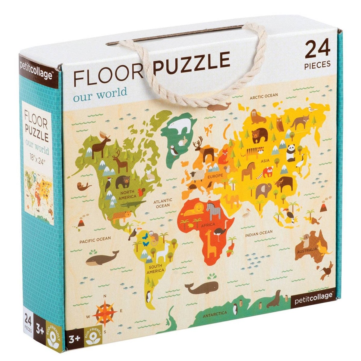 World Map 24 - Piece Floor Puzzle - Chronicle Books Puzzle sold by Rosebud & Jo
